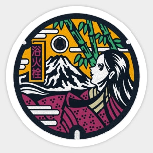 Kaguyahime Manhole Cover Art Sticker